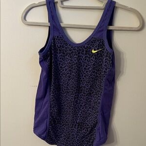Nike Purple and Black Leopard Print Women's Tank Top